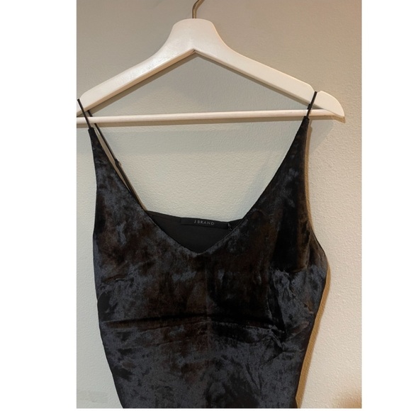 J Brand Lucy Velvet Cami in Black. - Picture 7 of 8